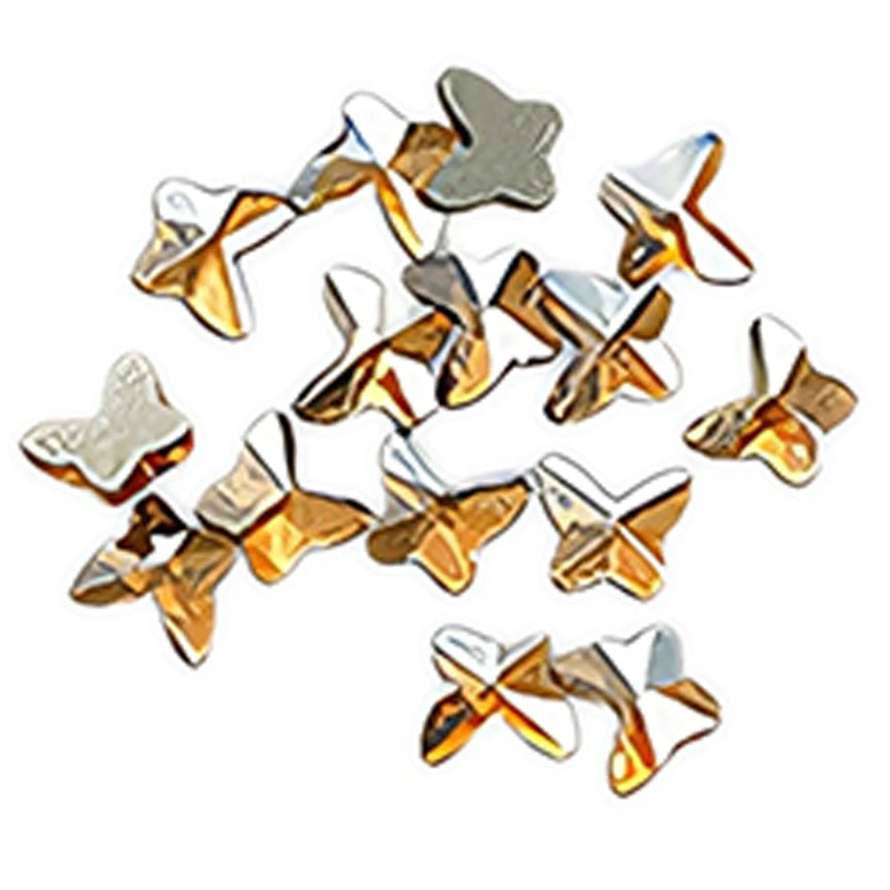 100pcs Champagne Gold Nail Rhinestones – Irregular Crystal Gems Set