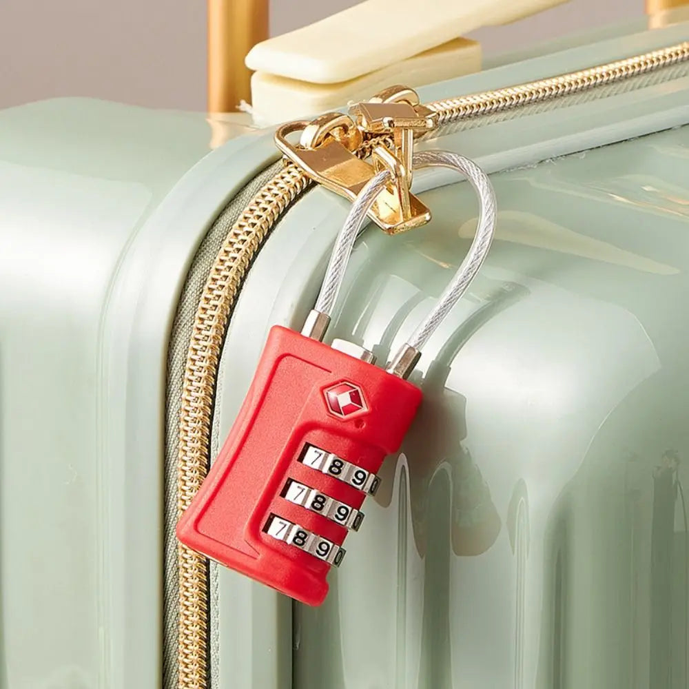 TSA 3-Digit Combination Lock with Wire Rope – Travel Padlock