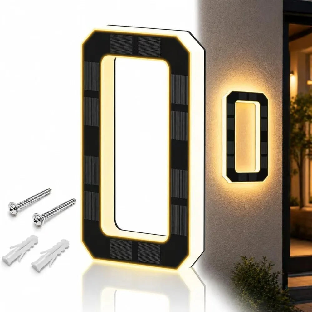 Solar LED House Numbers 6.7" IP44 Waterproof Auto Light-Up