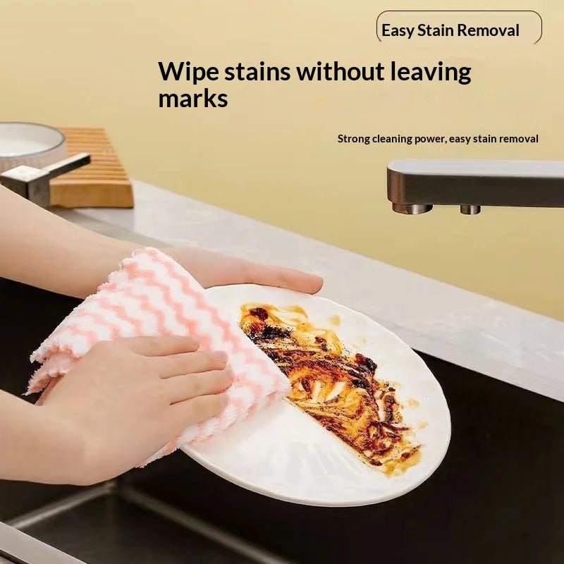 Thickened Microfiber Dish Cloths – Absorbent Reusable Cleaning Rags