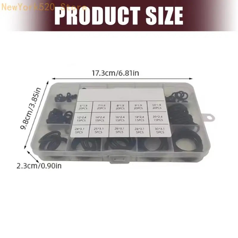 200Pcs O-Ring Assortment Kit – 15 Sizes Rubber Sealing Gaskets