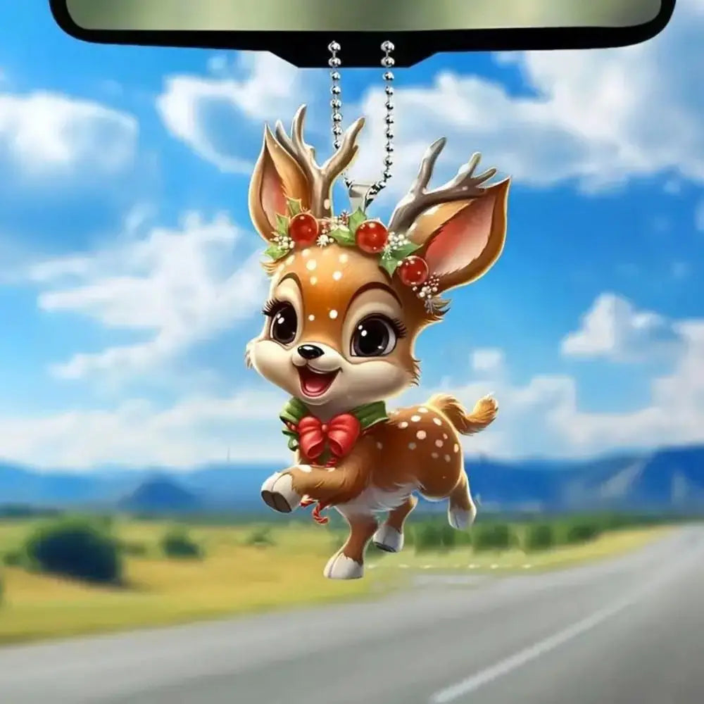 2D Acrylic Christmas Elk Ornament Pendant & Bag Charm