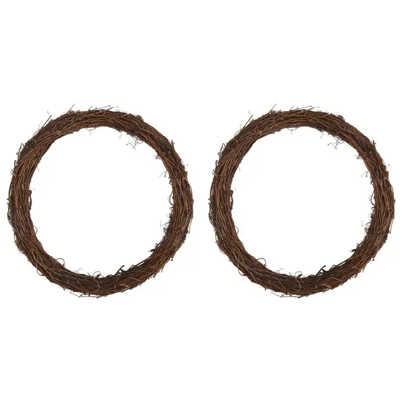 2-Pack 14" Grapevine Rattan Wreaths – DIY Christmas & Wedding