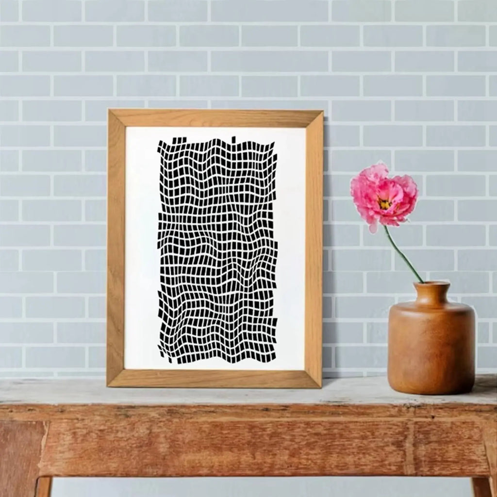 48-Piece Reusable Craft Stencils – Brick, Dot & Texture Art