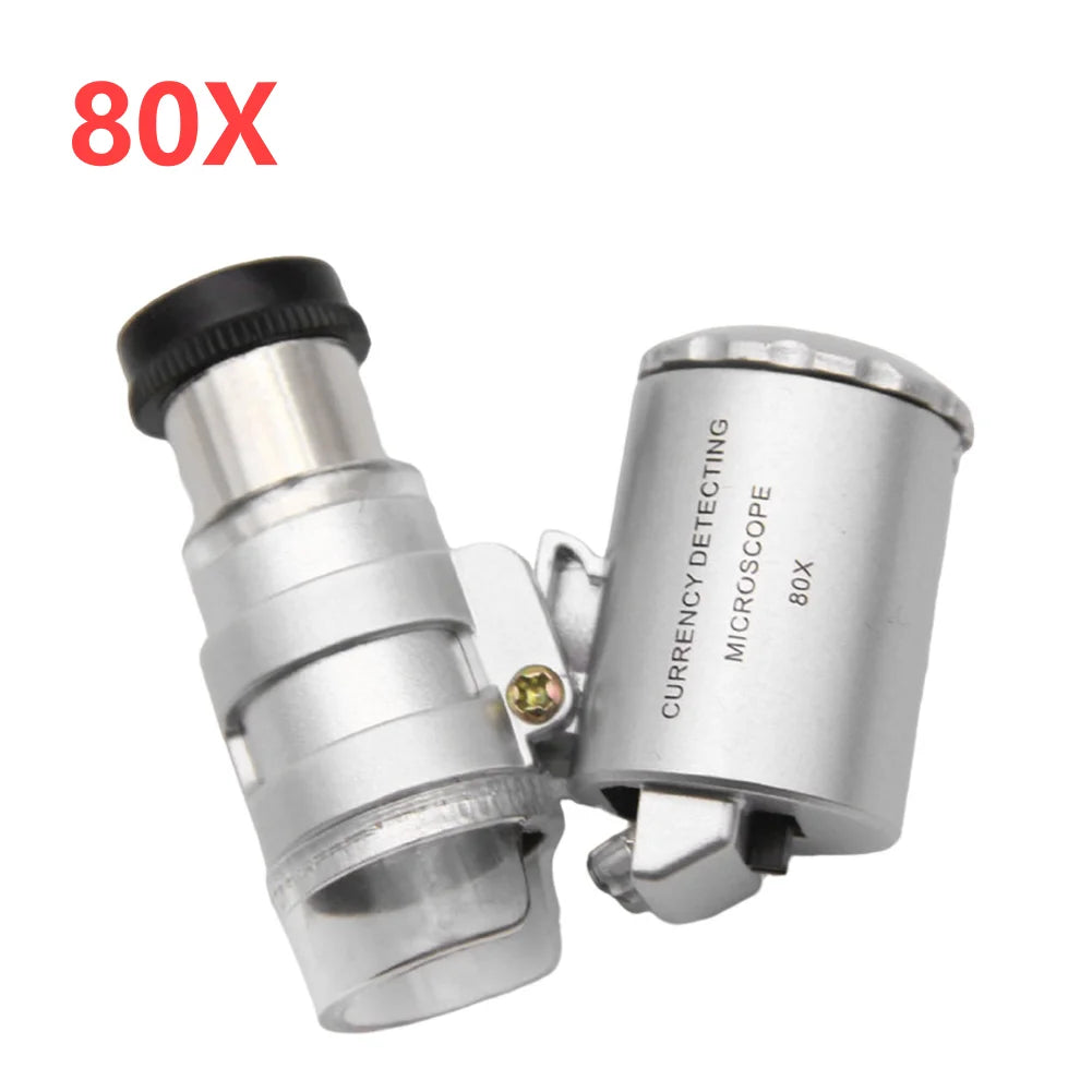 VODOOL Mini LED Pocket Microscope – Handheld Jeweler Loupe