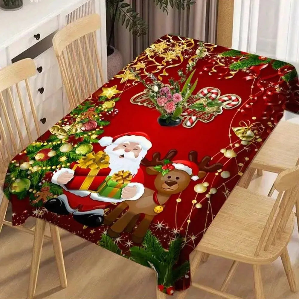 Christmas Rectangle Tablecloth – Festive Reusable Table Cover