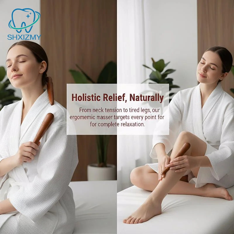 Wooden Acupoint Foot & Body Massage Stick | Reflexology Tool