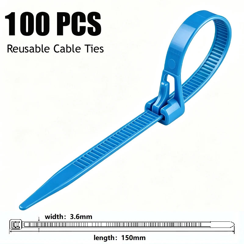 Reusable Nylon Cable Ties 50–1000 Pcs | Black & White PA66