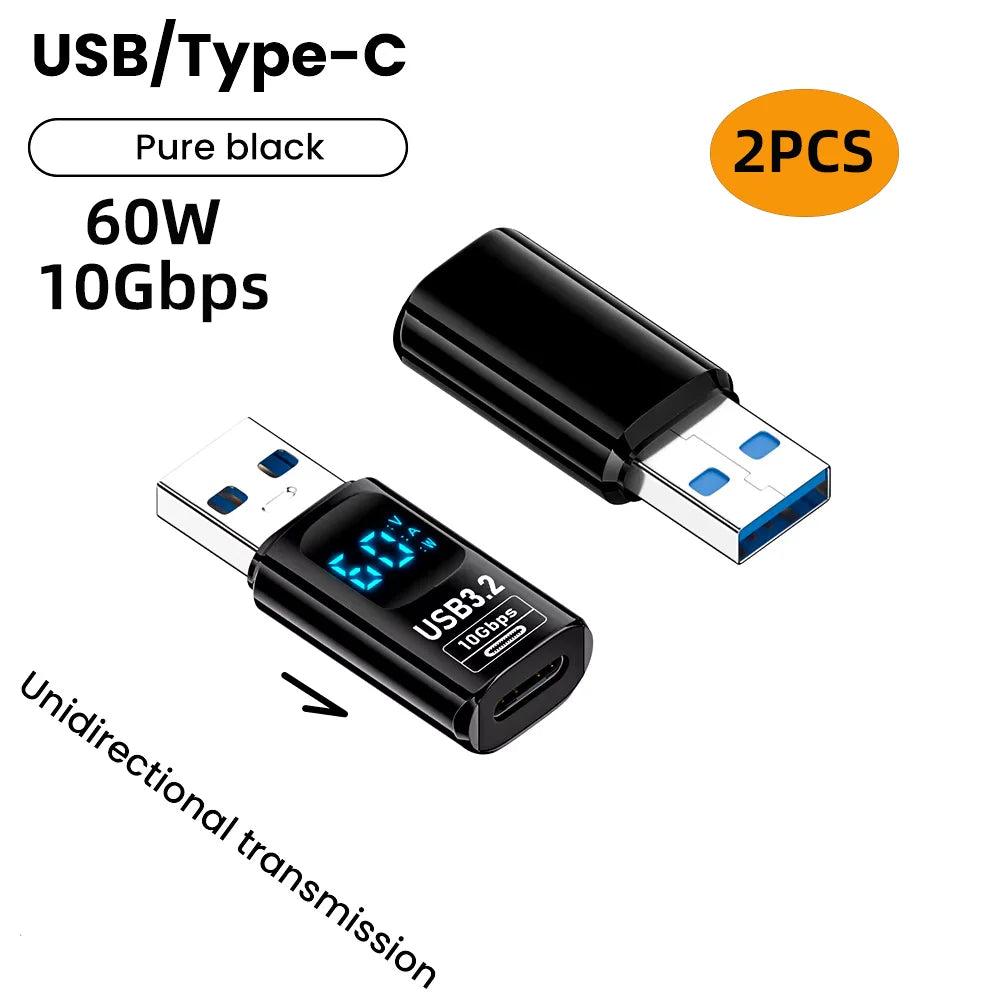 USB 3.2 Digital Display Adapter 10Gbps USB-A to USB-C Converter