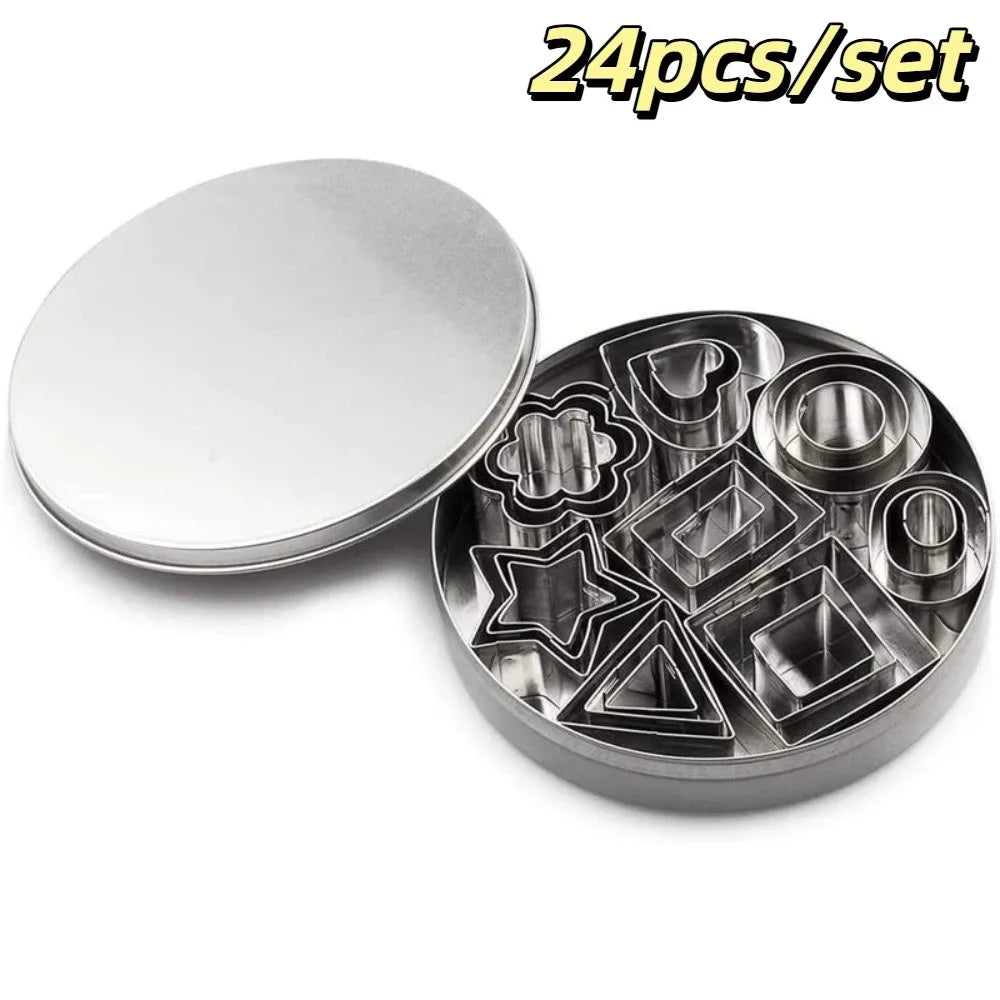 Mini Geometric Stainless Steel Cookie Cutters Set – Baking