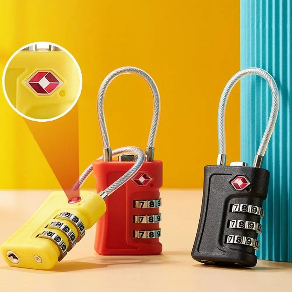 TSA 3-Digit Combination Lock with Wire Rope – Travel Padlock