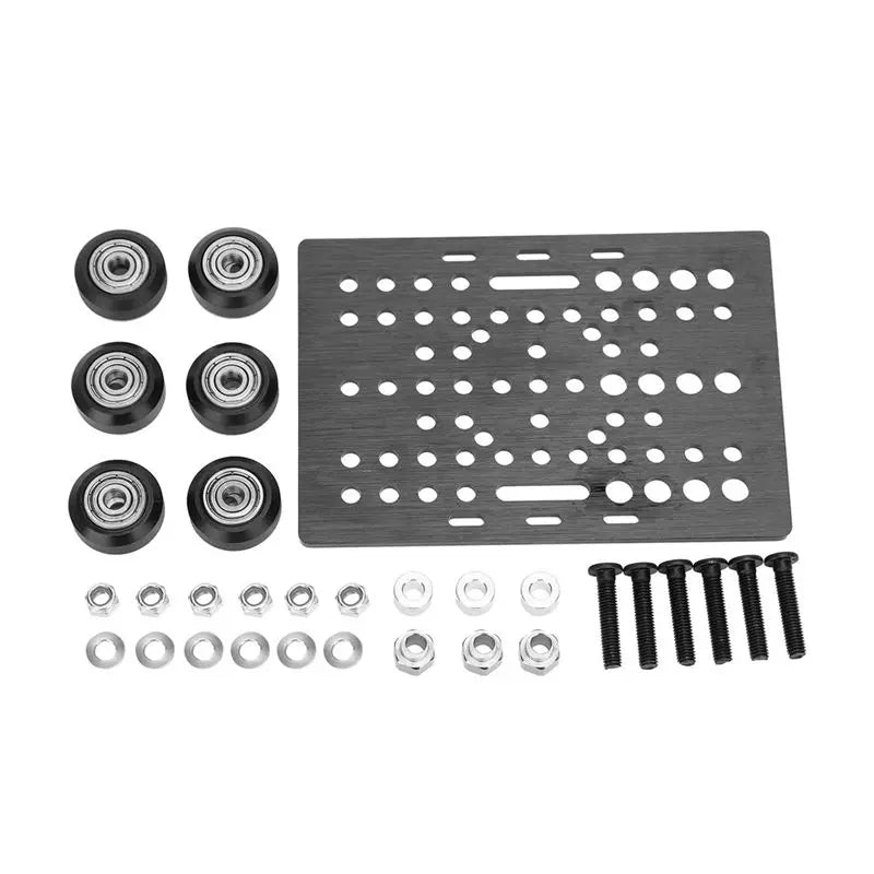 V-Slot Gantry Plate 20-80mm & Solid V Wheel POM Kit – 3 Pack