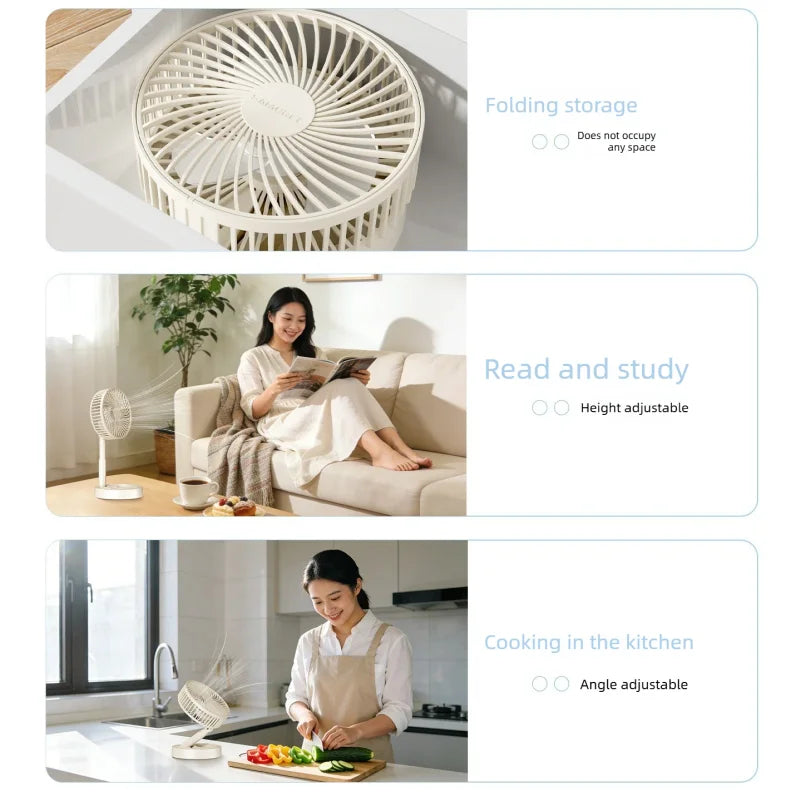 VIBE Portable Folding USB Desktop Fan – Compact Telescopic