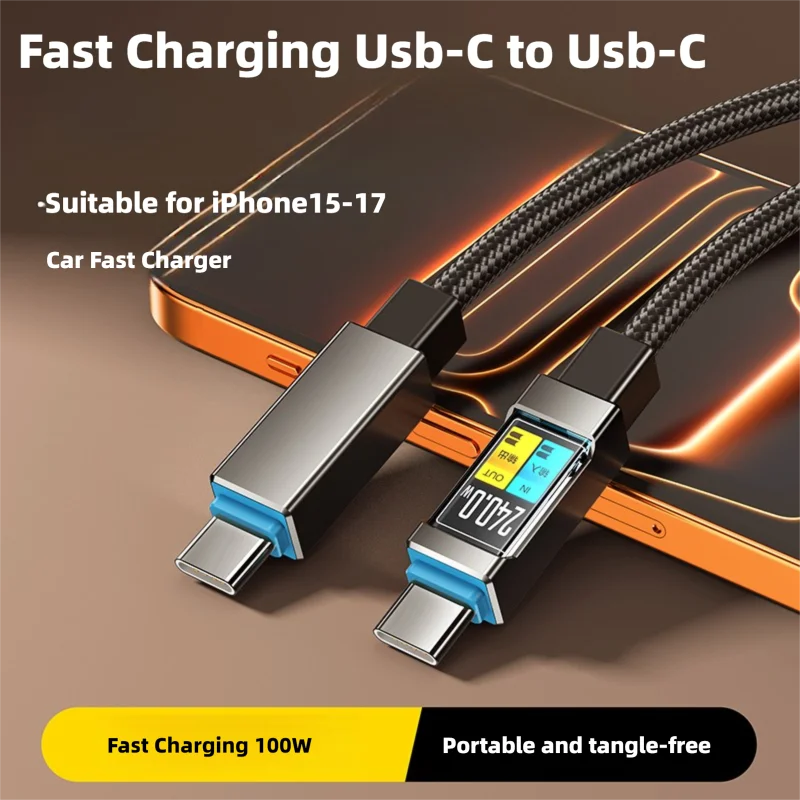100W USB-C to USB-C Fast Charging Cable – iPhone & Android