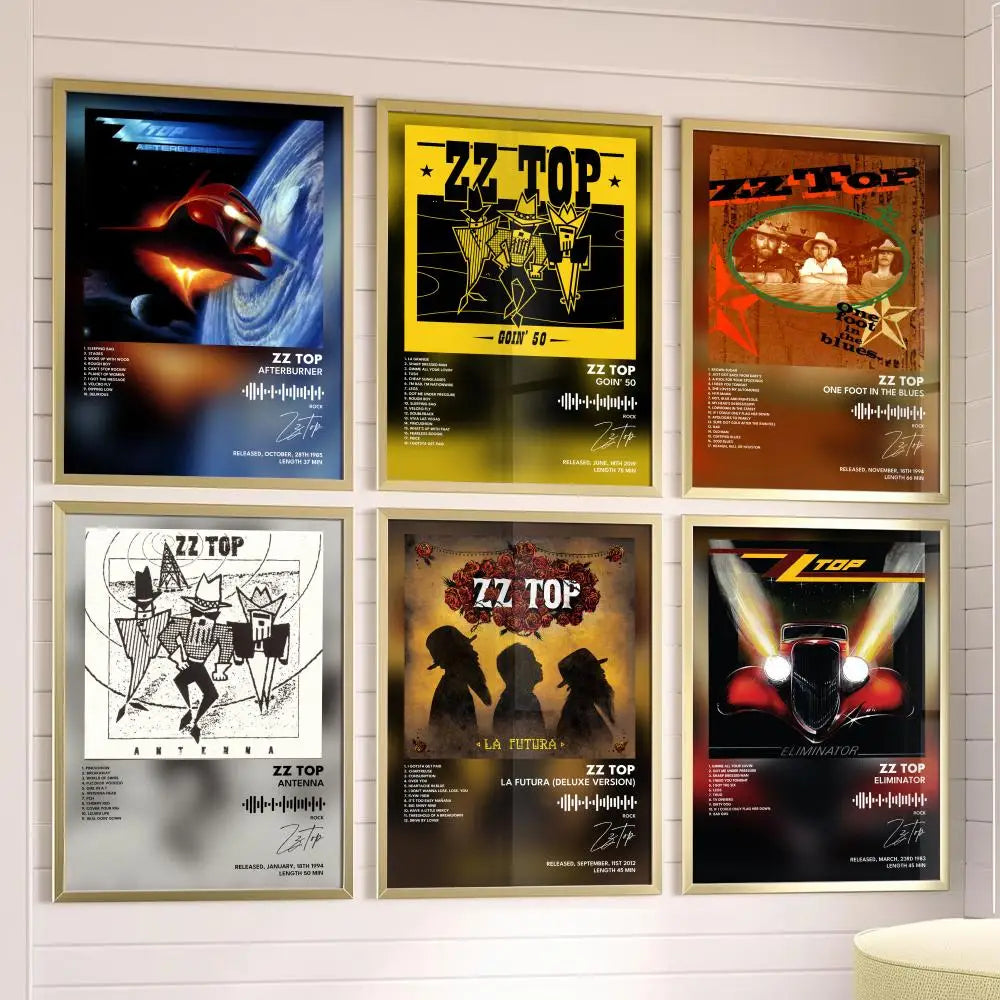 ZZ T-Top Music Album Cover Poster – Wall Art Print Home Decor