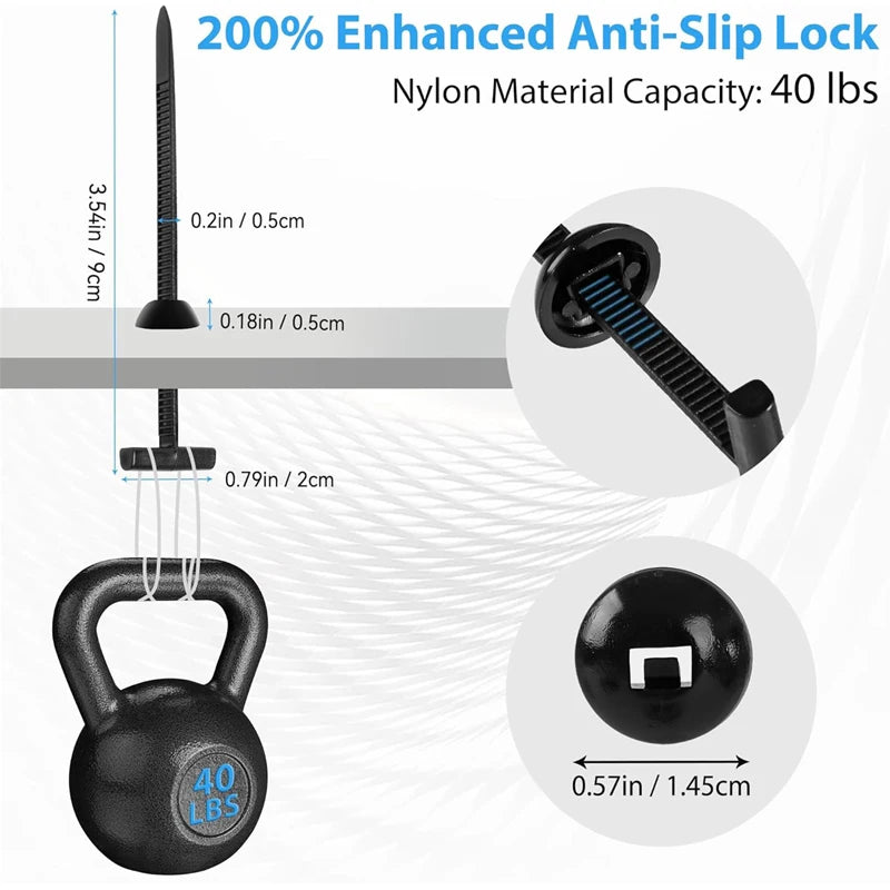 Heavy Duty Self-Locking Nylon Zip Ties & Cable Tie Buckles