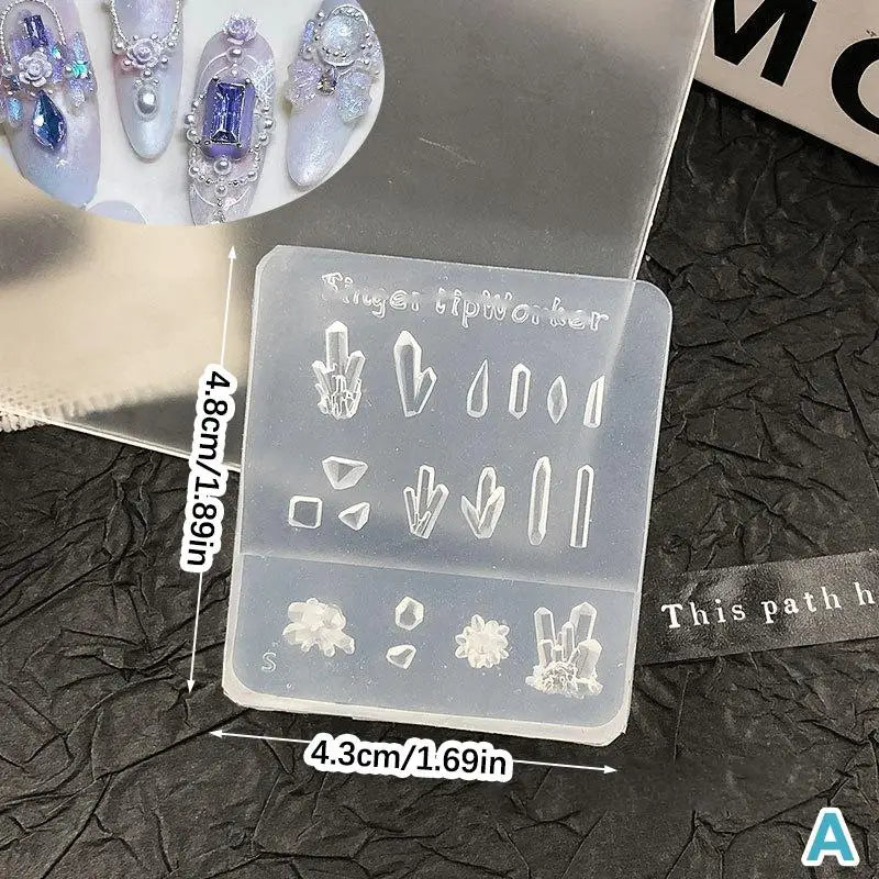 3D Silicone Nail Art Mold – Bow, Rose & Crystal DIY