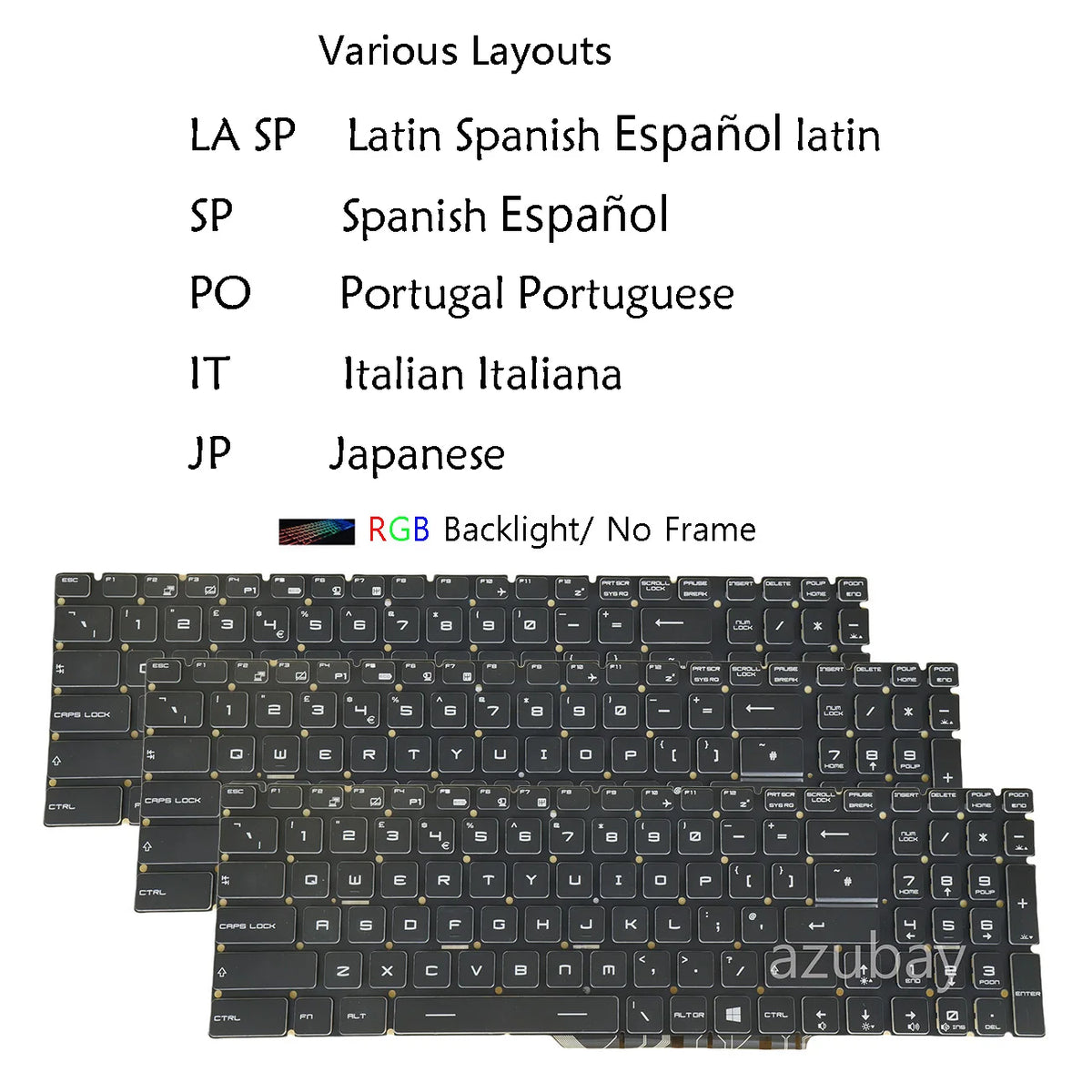 RGB Backlit MSI GE62 GE72 GF62 GF72 GP63 Replacement Keyboard
