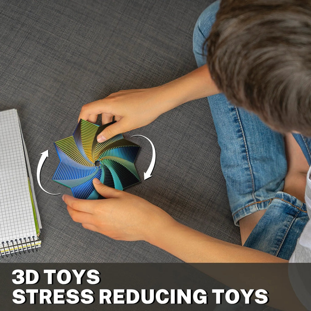3D Printed Octagonal Fidget Toy – Geometric Sensory Spiral
