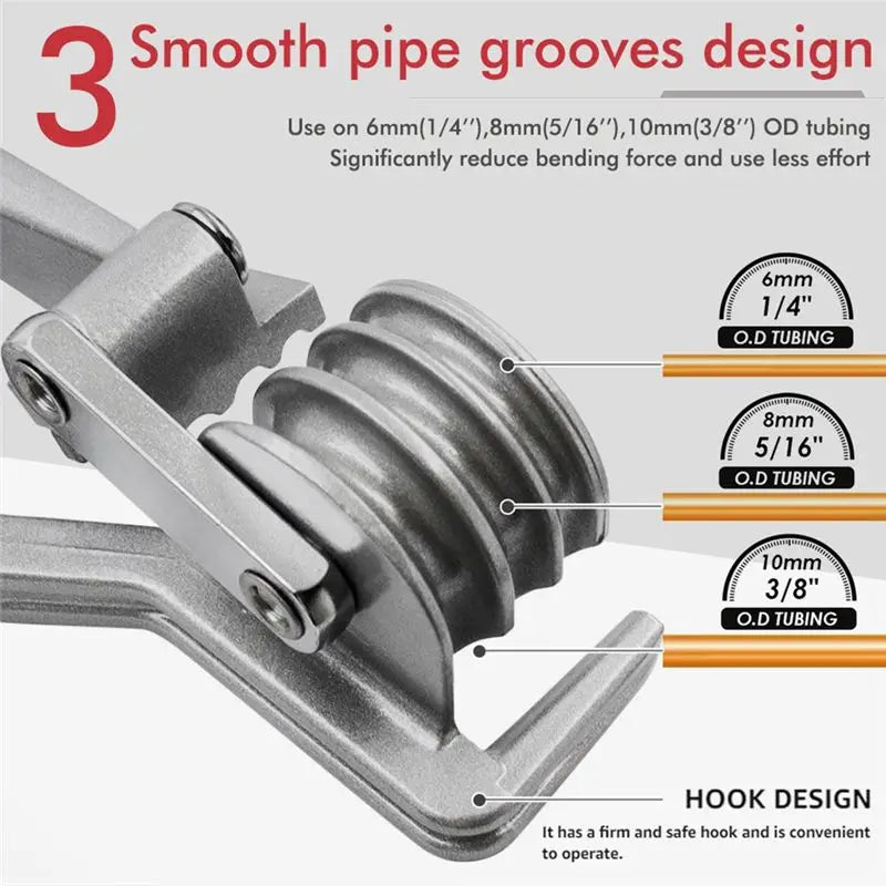 3-in-1 Manual 180° Tube Bender – Copper, Aluminum & Steel