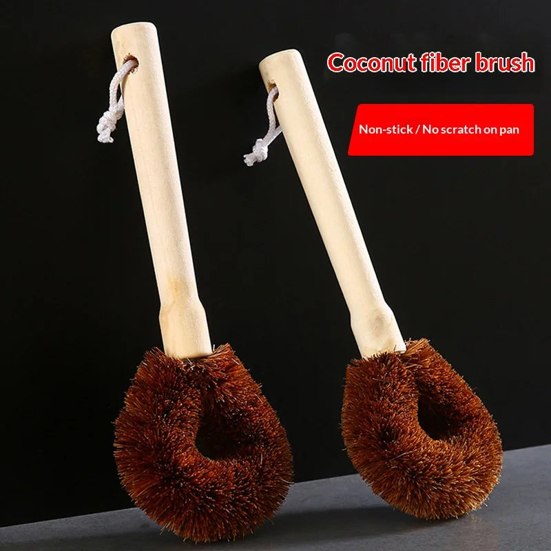 Eco Coconut Fiber Dish Brush – Bamboo Handle Kitchen Scrub