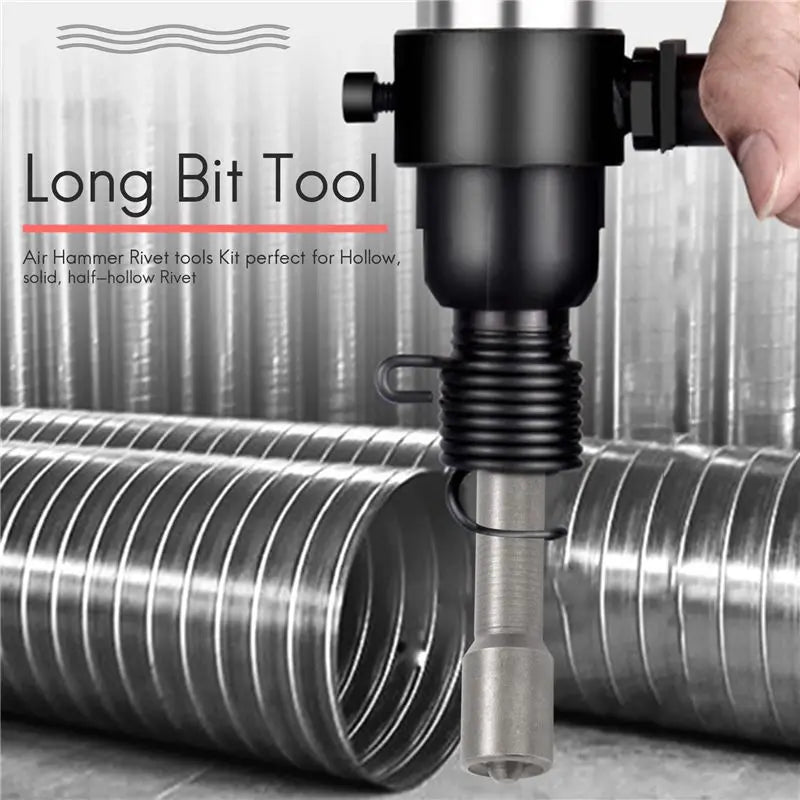 14-Pc Pneumatic Air Rivet Hammer Chisel Kit – Heavy Duty