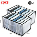 KindFuny 9/7 Grid Foldable Closet Pants & Clothes Organizer