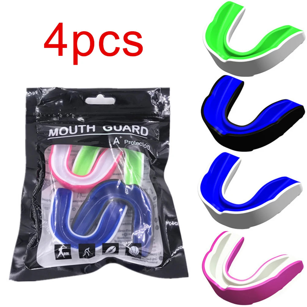 Sports Mouth Guard EVA Slim Fit Boxing MMA Football 4-Pack