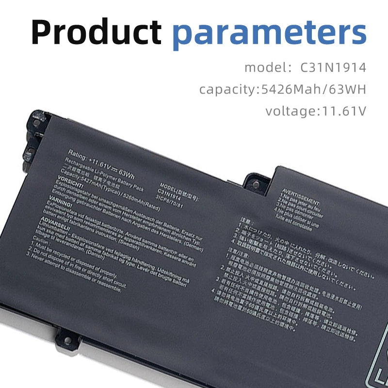 SUOZHAN C31N1914 63Wh Battery for Asus ZenBook 14 UX435EA