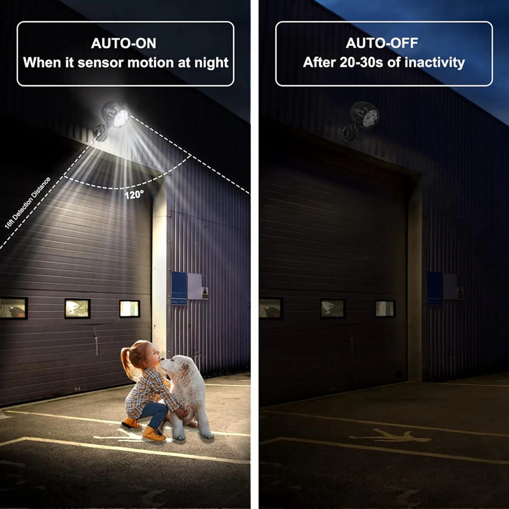 Battery Motion Sensor Outdoor Light 6 LED 6000K 4-Pack