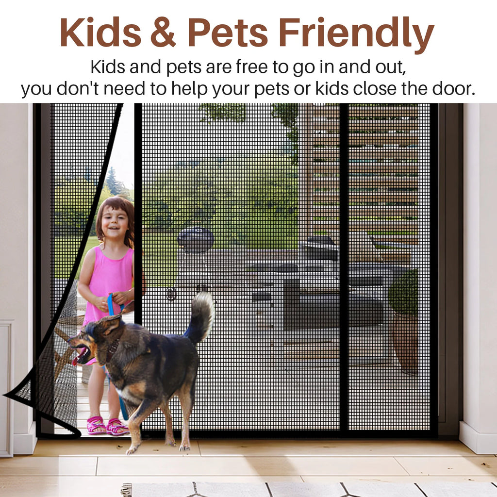 Double Door Magnetic Mesh Screen – Self-Closing Fiberglass Bug Net