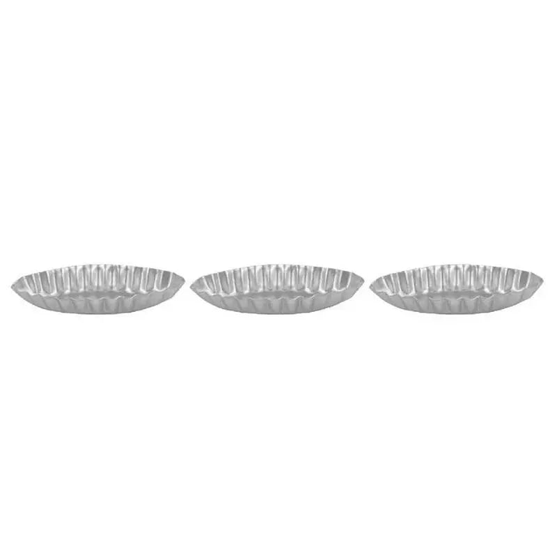 15-Pack Aluminum Boat Shape Mini Cake Moulds – Ribbed Edge