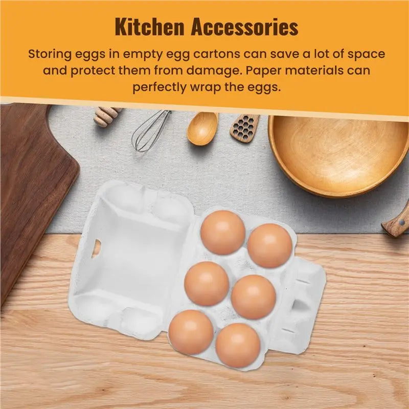 Bulk Paper Egg Cartons 6-Count Pulp Fiber Holders – 40 or 50 Pack