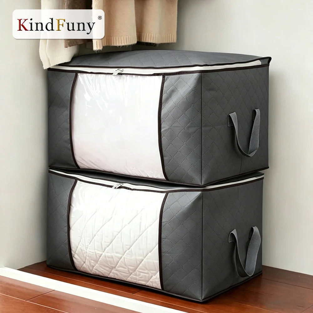 Foldable Large Capacity Quilt & Clothes Storage Bag with Handles