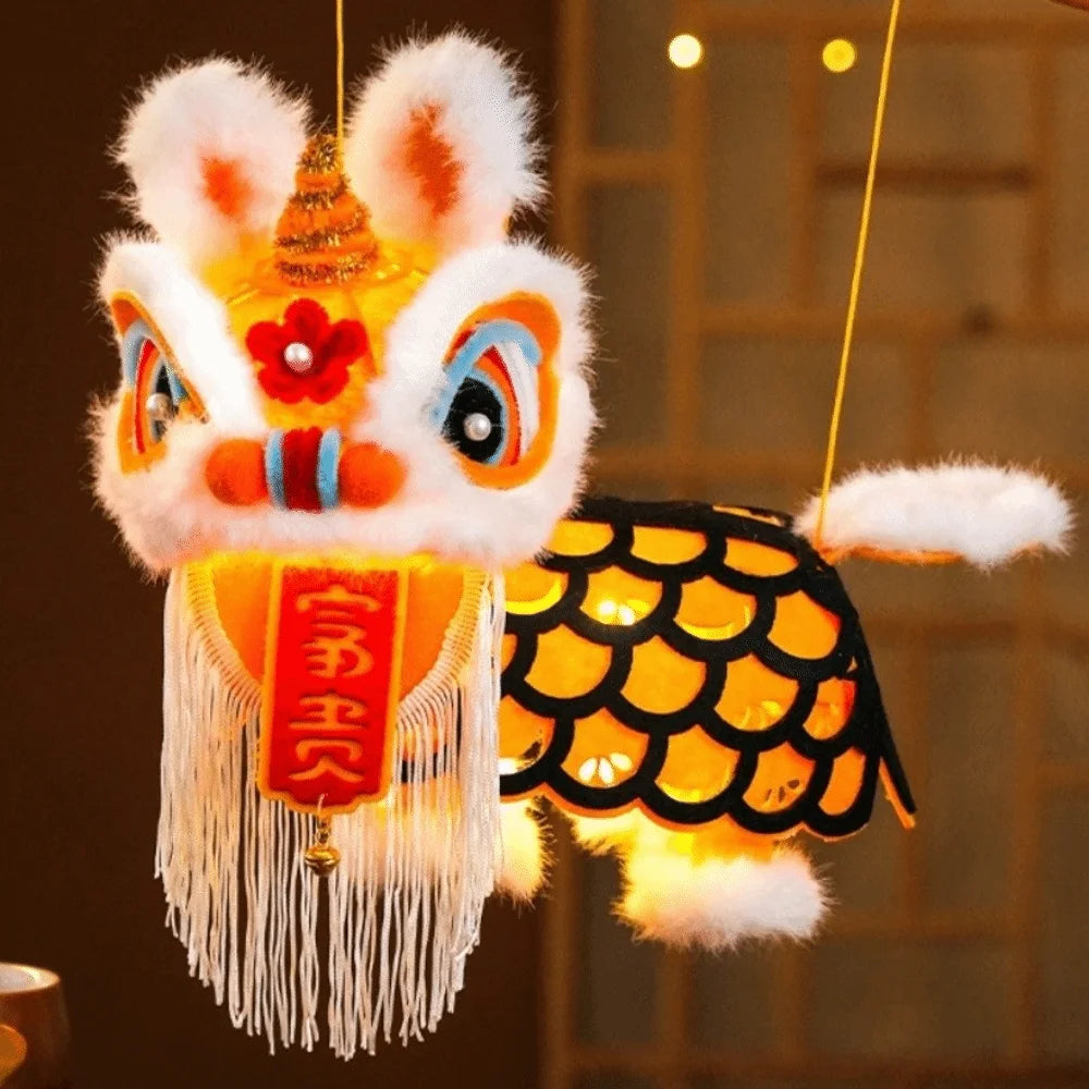 Chinese Lion Dance Lantern DIY Kit – Illuminated Felt with Tassel