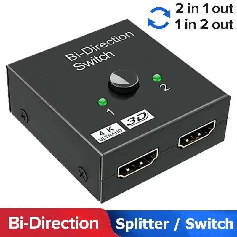 4K Bidirectional HDMI Switch Splitter 2 In 1 Out – PS4 Xbox TV