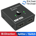 4K Bidirectional HDMI Switch Splitter 2 In 1 Out – PS4 Xbox TV