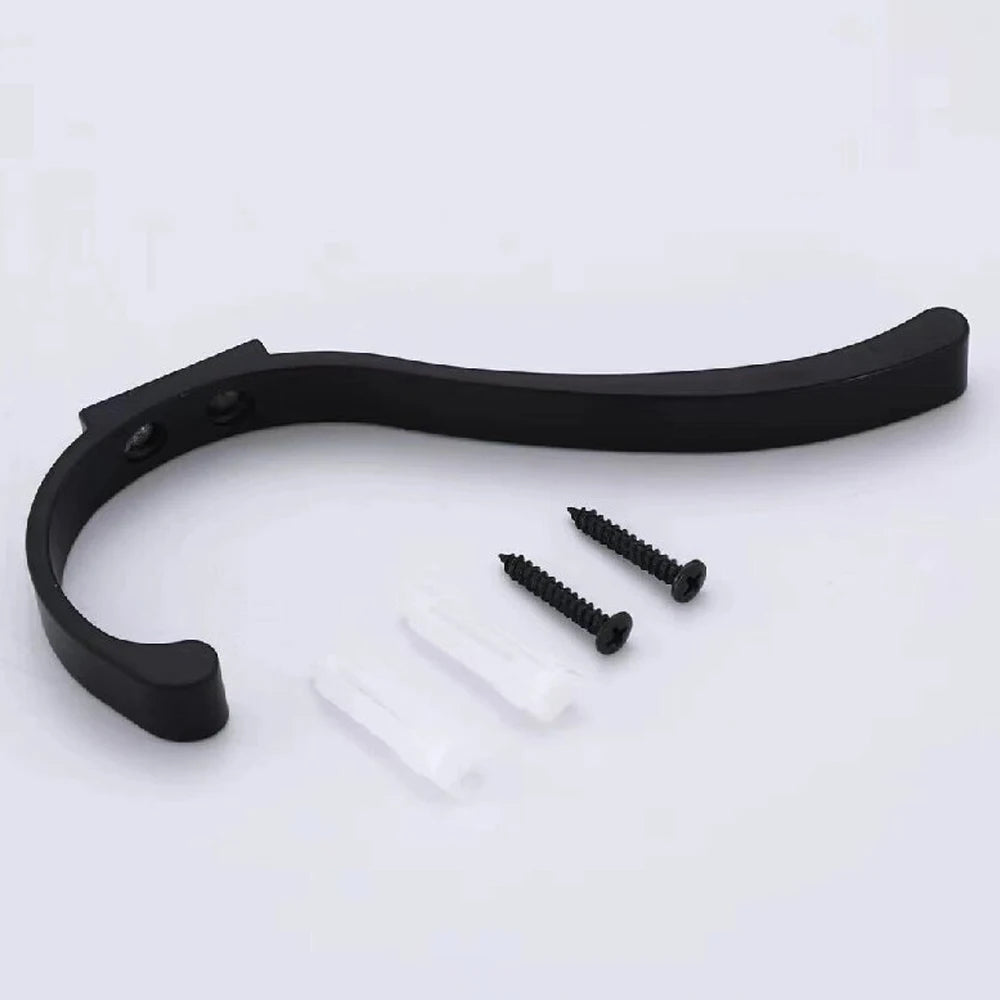 Heavy Duty Wall Mount Coat Hooks – Black Aluminum Set of 8