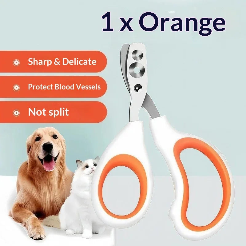 Silicone Handle Pet Nail Clipper – Stainless Steel Cat Trimmer