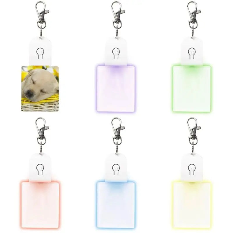 6-Pack LED Acrylic Sublimation Blank Keychains | Light-Up