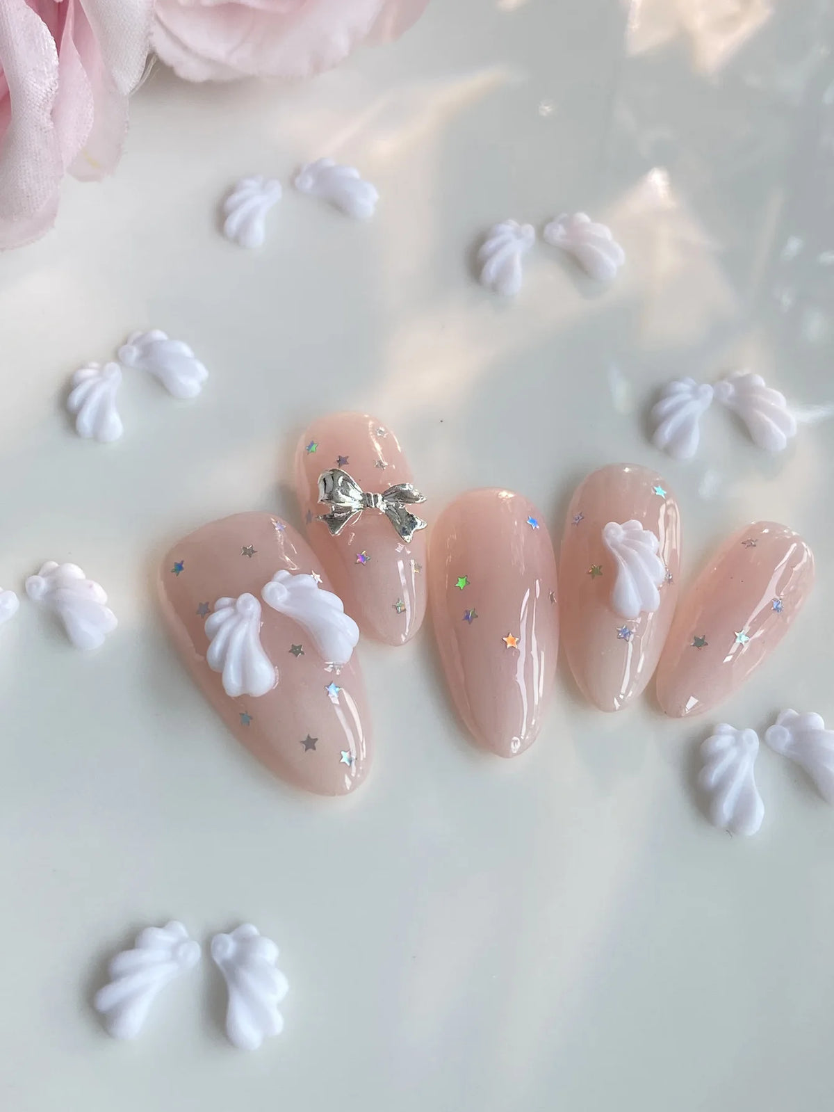 30Pcs 3D Acrylic Angel Wing Nail Charms – Kawaii DIY Nail Art