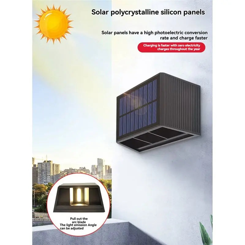 Solar LED Outdoor Wall Sconce – Up Down Garden Patio Light