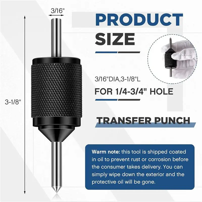 Universal Transfer Center Aligner Punch Set 3/16"–5/8" 2-Pack