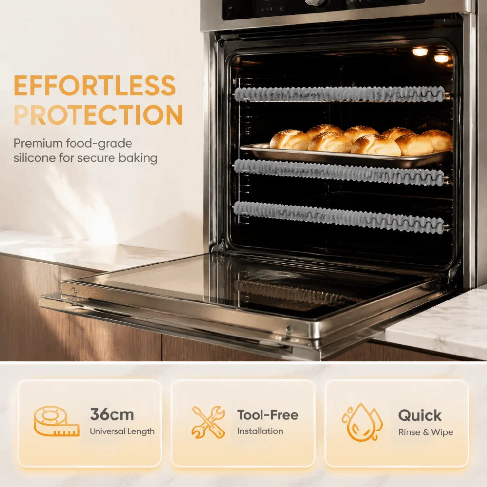 3-Pack Silicone Oven Rack Covers – Foldable Anti-Scald Protector