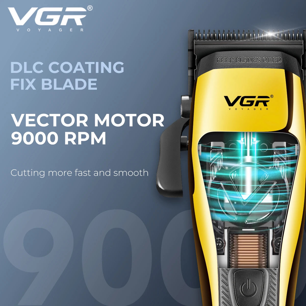 VGR V-015 Professional Hair Clipper 9000 RPM Electric Trimmer