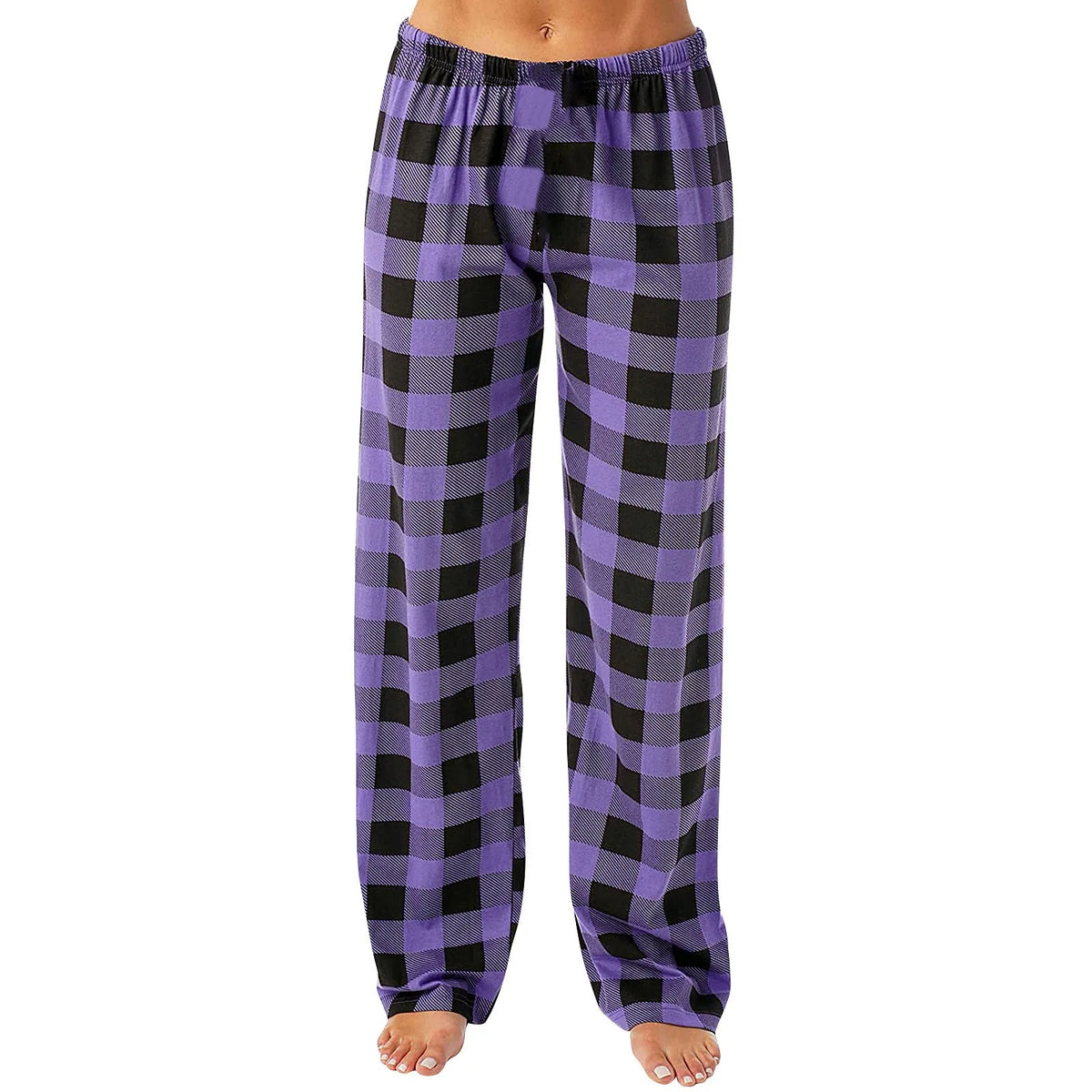 Women's Plaid Lounge Pants – Drawstring Sleep Bottoms S–3XL