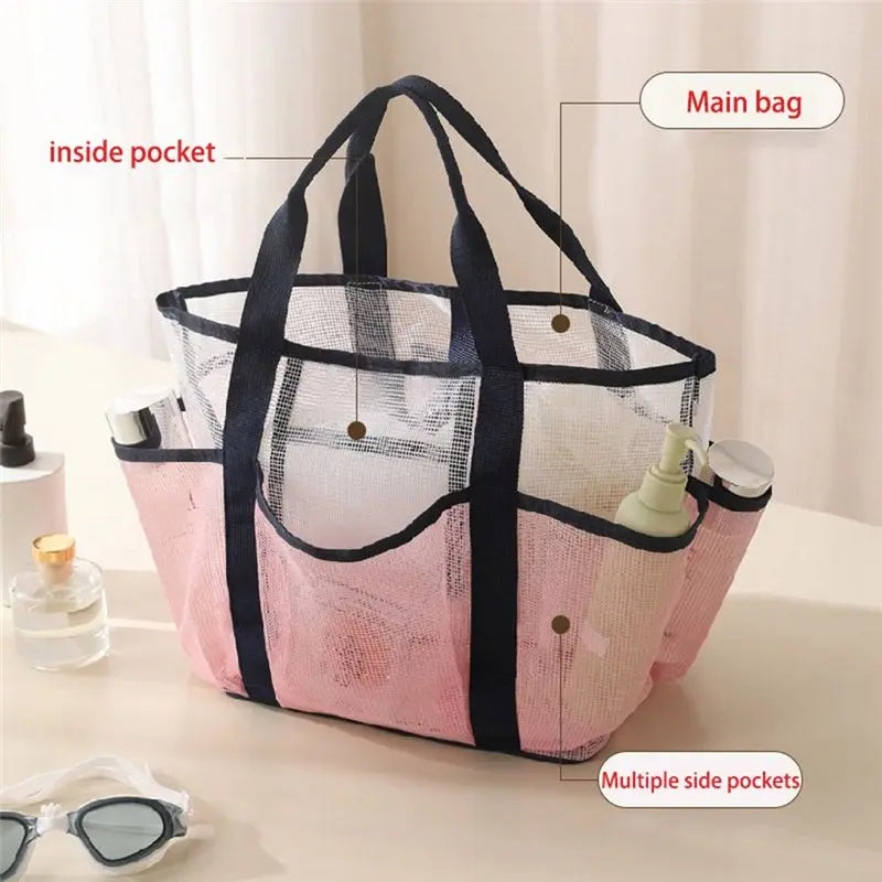 Foldable Mesh Beach Bag – Large Capacity Portable Tote