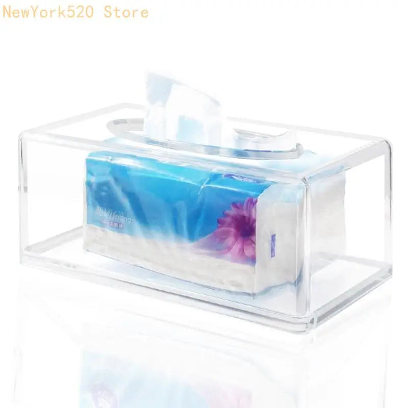 Clear Acrylic Tissue Box Rectangular Napkin Holder & Organizer