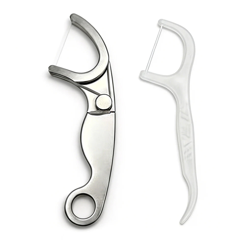 Eelhoe Reusable Stainless Steel Dental Floss Pick Holder