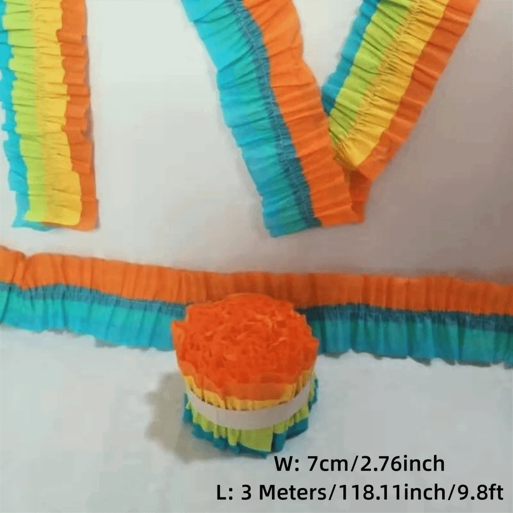 Macaron Crepe Paper Streamers 3M Colorful Party Ribbon Roll